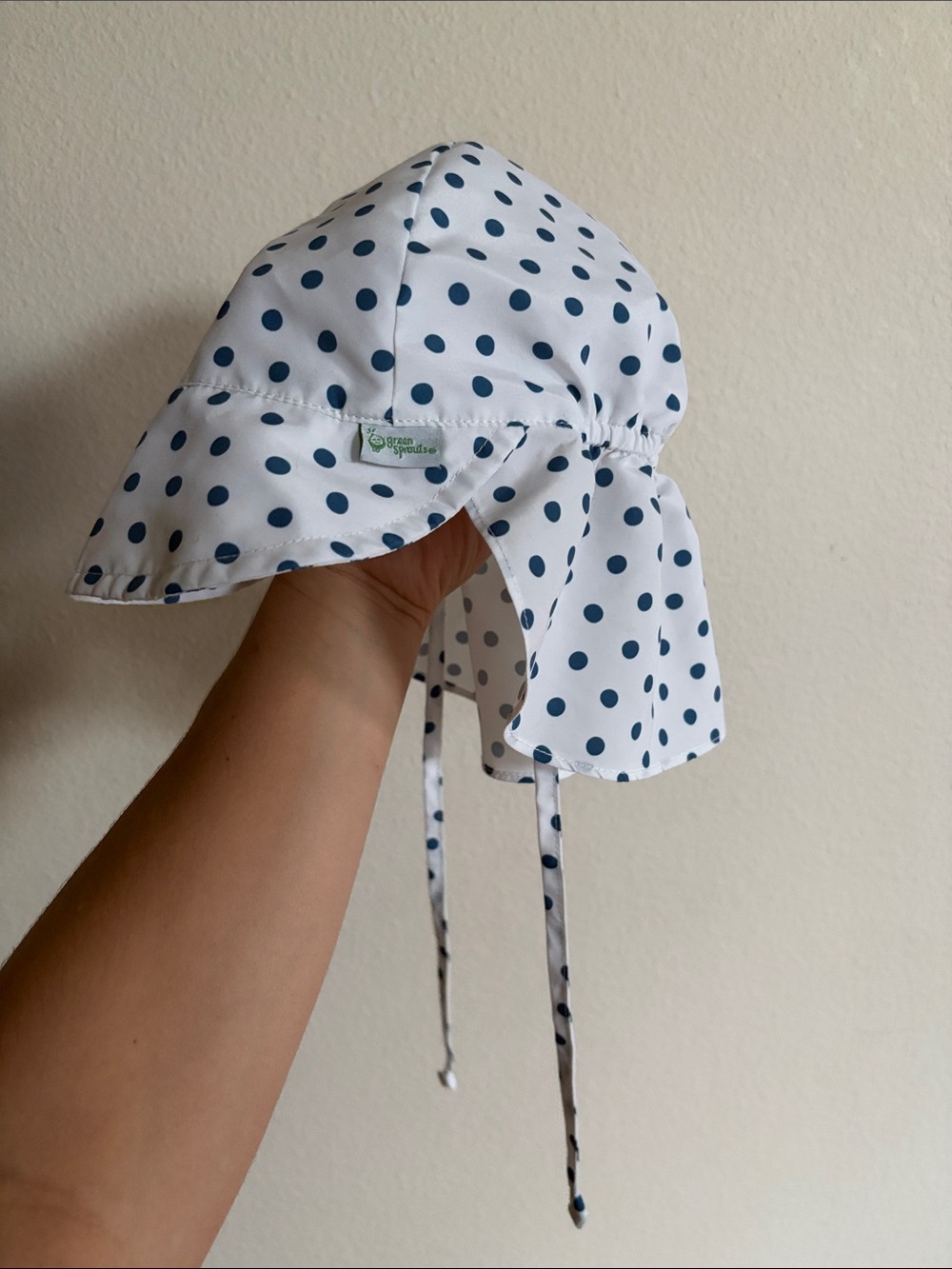 green sprouts Toddler Polka Dot Floppy Swim Hat - White 2T-4T